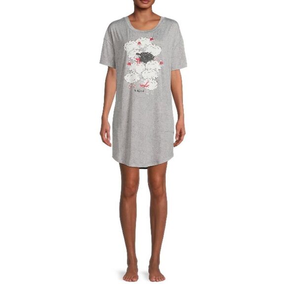 Women’s Ultra Soft Short Sleeve Sleep Lounge Pajama Night Shirts 2-Pack Size S/M - Picture 6 of 11